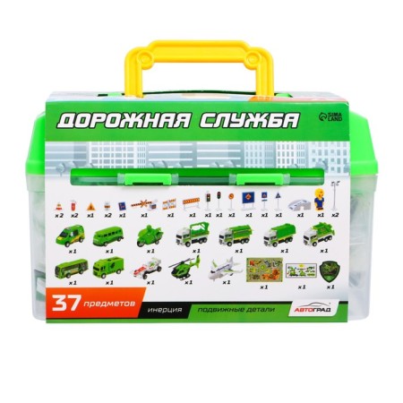 Set of gaming "Road Service", cars 12 pieces, road signs, playing field-7