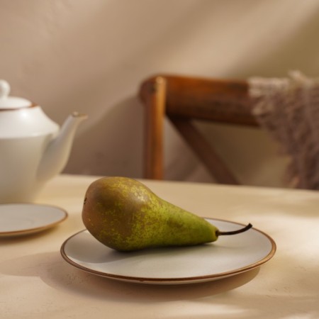 Dining porcelain SL Home "Wave in Stone", D = 20.5 cm, white color-5