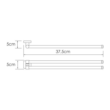 Two-rhin k-8731 towel holder, silver-1