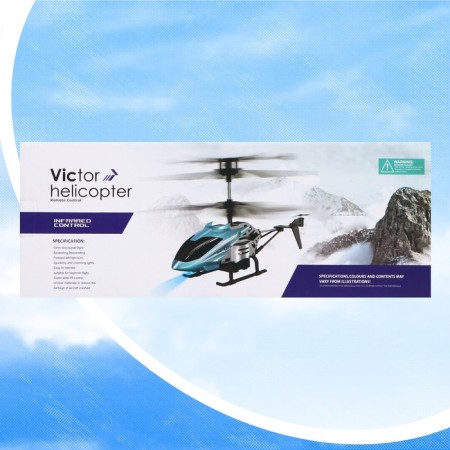 The helicopter radio -controlled Victor, a charge from USB, light, metal elements, color gray color-8