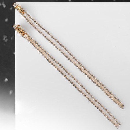 Clips "ice" classic 2 rows, white color in gold-3