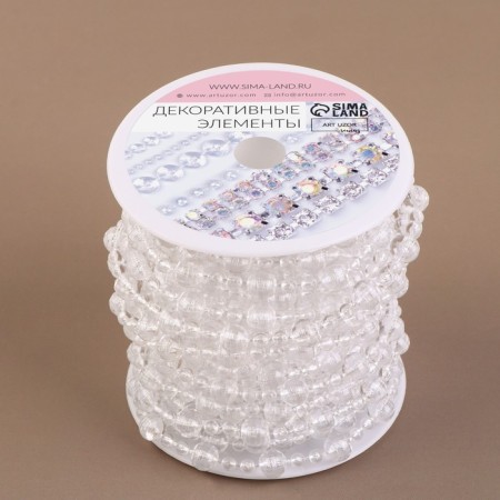 Beads on threads, 8 mm, 9 ± 1 m, the color is transparent-2