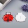 Buttons wood for creativity 2 punctures "ladybugs" set 10 pcs 2.7x3 cm
