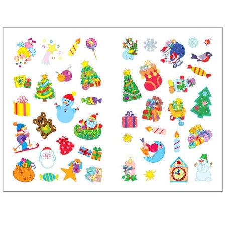 New Year's books with cutting. Christmas tree. (New Year's poems, gift stickers, foil embossing)-3