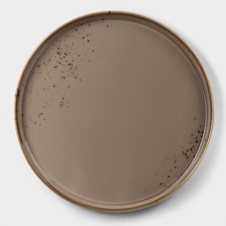 Porcelain plate with a magistro "Cerera" side, d = 25.5 cm, brown color