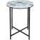 Coffee table Volopas metal, white marble/black 48x48x60 cm