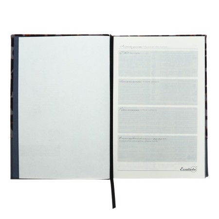 Delicidal Air A5, 160 sheets of Escalada, solid binding, artificial leather "Leopard", "Maras", pancake embossing, white offset 70 g/m2, gray-4
