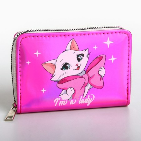 Children's wallet with a holographic effect "cat with a bow", 12*2*9.5cm-1