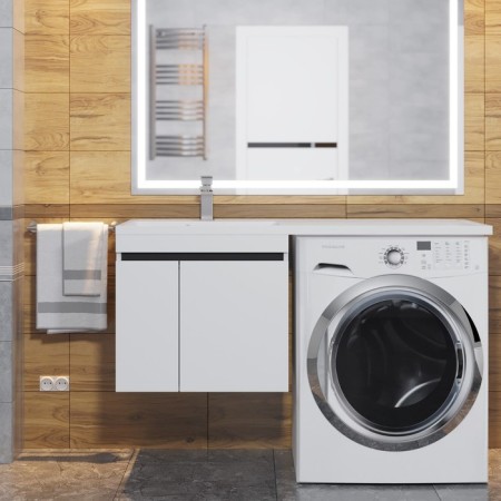 Tumbling for the washing machine Uperwood Magenta, 50 cm, suspended, white/graphite, with doors-4