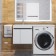 Tumbling for the washing machine Uperwood Magenta, 50 cm, suspended, white/graphite, with doors