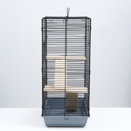 Chinchilla cage (2 wooden shelves), 58 x 40 x 90 cm Mix flowers-2