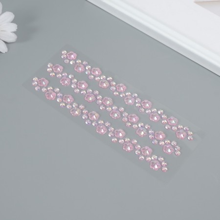 Stick plastic rhinestones "Wave with flowers" MIX 19x8 cm-2