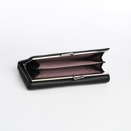 Women's wallet on a magnet, black color-3