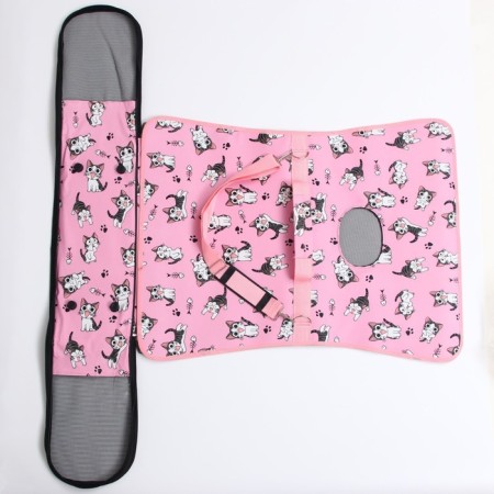 Bag - Animal Carrying "Playing Catcams", Pink, Size L, 53 x 21 x 29 cm-6