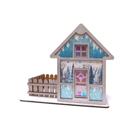 New Year! Decorating "Tea house. Winter Tale ", with a garland, painting-7