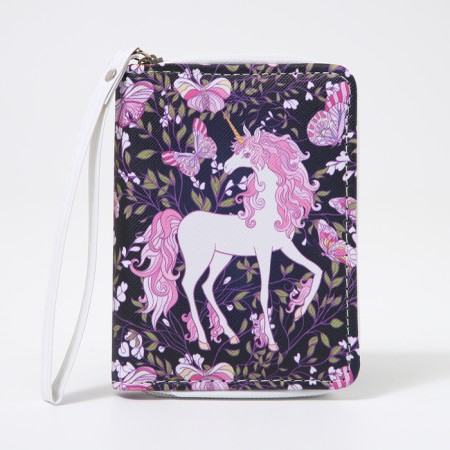Children's wallet with a zipper, purple color-2