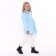 The jacket is naked, the color is blue, height is 98 cm