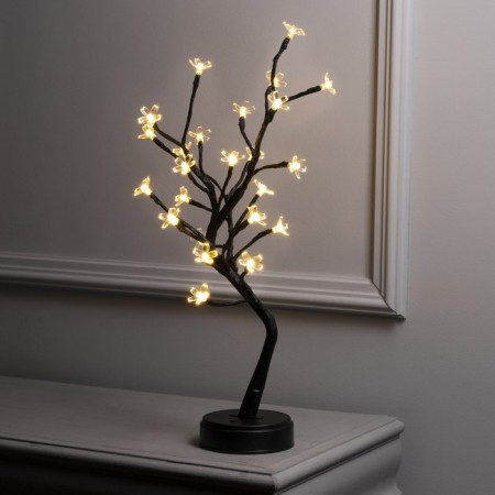 LED bush "Flowers" 45 cm, 24 LED, constant glow, AAX3 batteries (not complete), USB, glow warm white