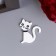 Decor for creativity wood "Cat Black and White" set 10 pcs 2.5x2.5 cm