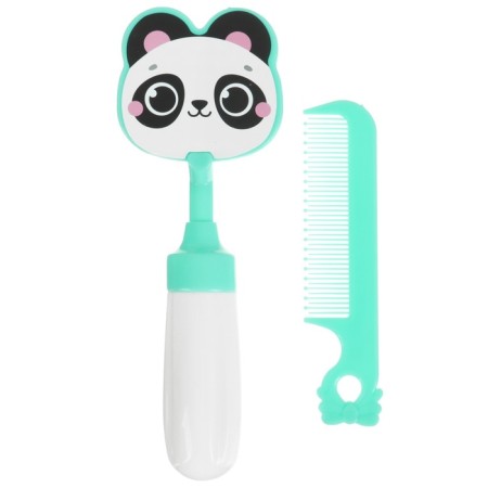 A set of combing a rattle "Panda", 2 items: comb with teeth + brush
