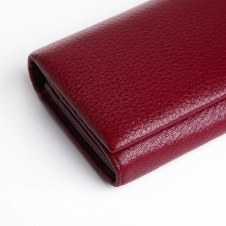 Women's wallet on a magnet, burgundy color-2