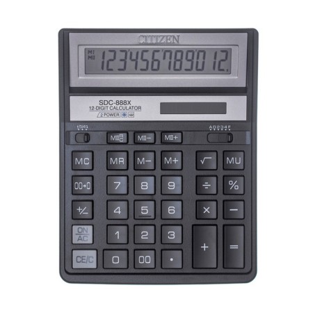 CITIZEN CITIZEN CAPEL CALCHER "SDC-888XBK", 12-bit, 158 x 203 x 31 mm, double power, black-1