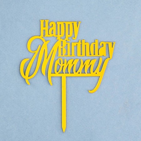 Topper "Happy Birthday, Mommy", gold, give beautifully-2