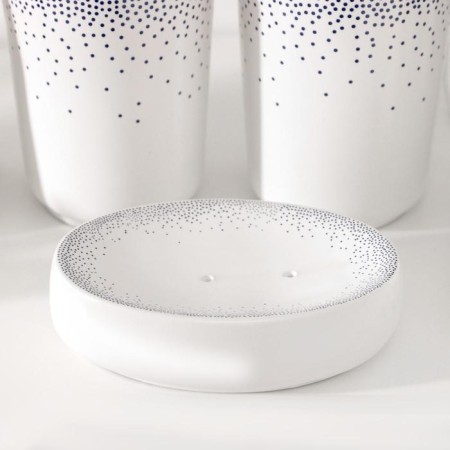 A set of accessories for the bathroom "Spray", 4 items (300 ml dispenser, soap dish, 2 glasses), white color-1
