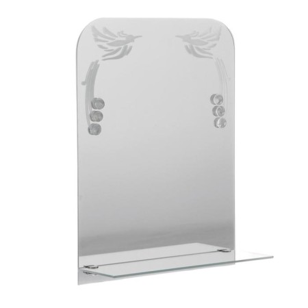 Mirror "Paradise of Birds", with sandblasting graphics and fusing, wall, with a shelf, 35 × 45-12