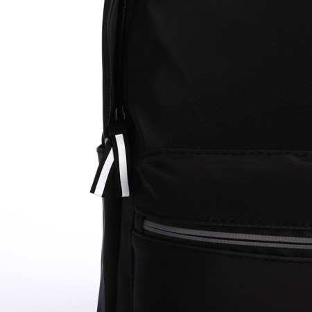 Young backpack from textiles with a zipper, waterproof, 2 pockets, black/green color-5
