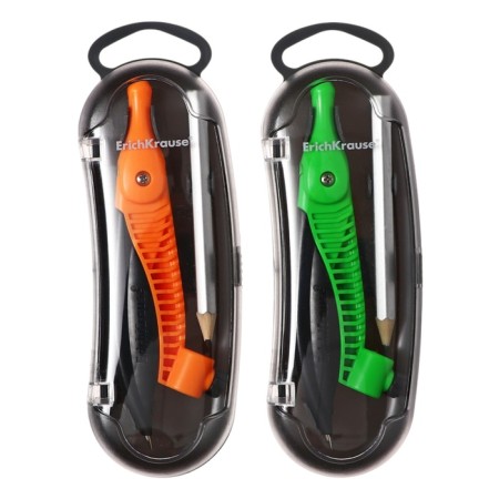 Circular plastic Erichkrause "Accent", 122mm, with a pencil, pencil case, mix-1