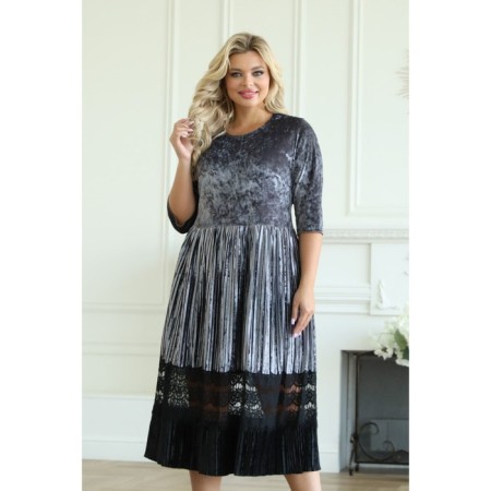 Women's dress, size 60, gray color-1