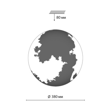 Wall-flowing lamp Moon LED 48W 4000K D380 IP43-5