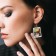 Acryl Earrings "Tarot" Sun, colored in silver