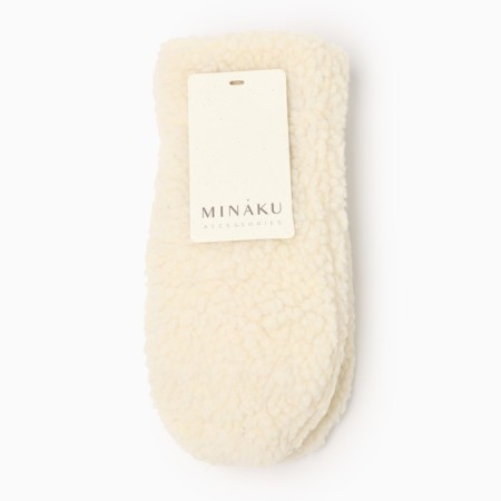 Women's mittens minku, milk color, 24 cm-3