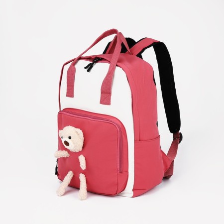 Backpack-Suma, lightning department, external pocket, raspberry color