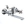 Bath mixer RMS SL115-142E, two-wound, short spout, with a shower set, chrome