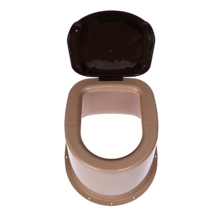 Country toilet, h = 58 cm, without a bottom, with holes for attaching to the floor, beige-4