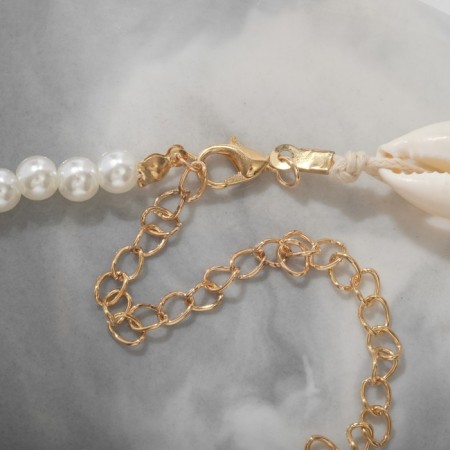 Choker "Sea Star", white color in gold, 42cm-1