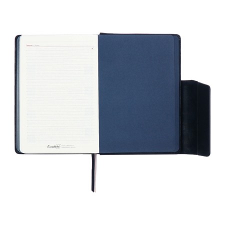 Dated 2025 diary, A5, 176 sheets of Escalada, a solid cover made of artificial leather, pancake embossing, lies, cream block 70 g/m2, blue-16