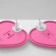Earrings plastic "hearts", white-beige color