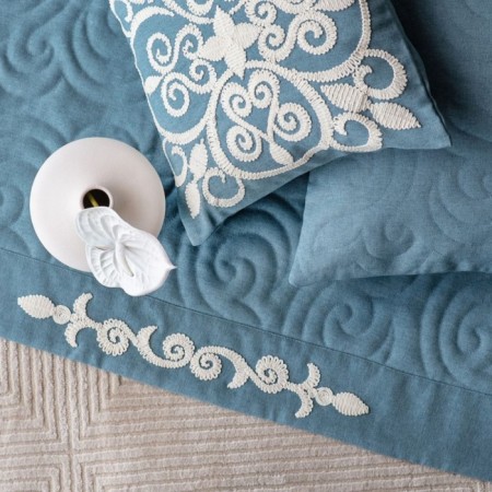 Cover with pillowcases "Diana", size 230x250 cm, blue color-2