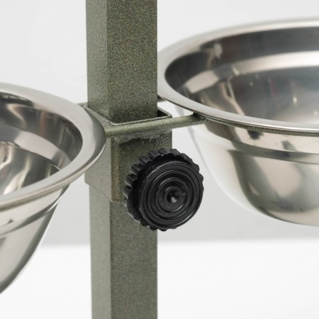 Stand with bowls, 2 x 500 ml, height 30 cm, collapsible, green-4