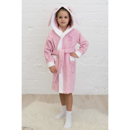 Baby robe "Bunny", height 104 cm, pink+white, Makra