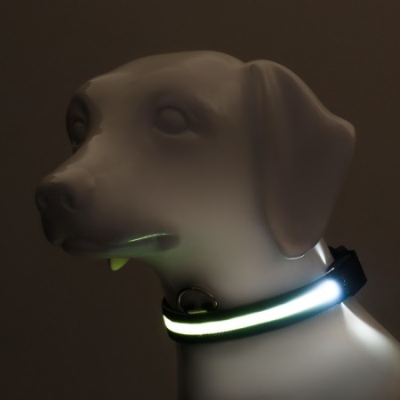 Collar with backlight size M, Osh 40-48 x 2.5 cm, 3 glow modes Black-1
