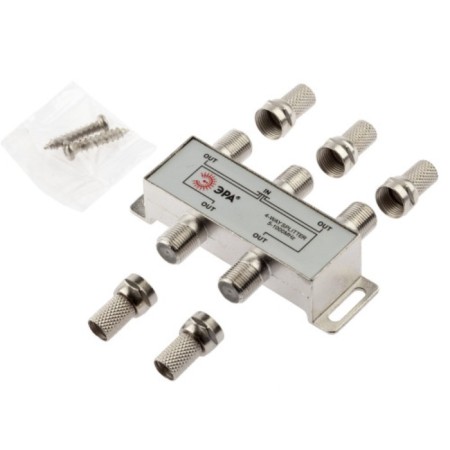Divider TV era 4 branches for F connector in the set 5 F connectors 5-1000 MHz
