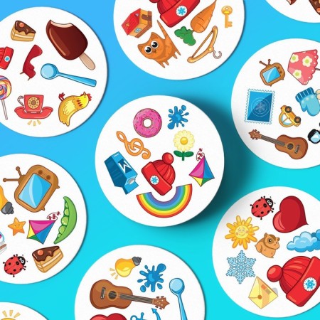 Board game of reaction and attention "Dubbl." In a gift box on magnets, 55 cards, 6+-5