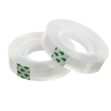 Set 2 pieces adhesive tape 12 mm x 33 m, crystal-transparent, in a bag, euro suspension