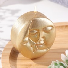 Свеча фигурная "Солнце и луна, 6х2,5 см, золото