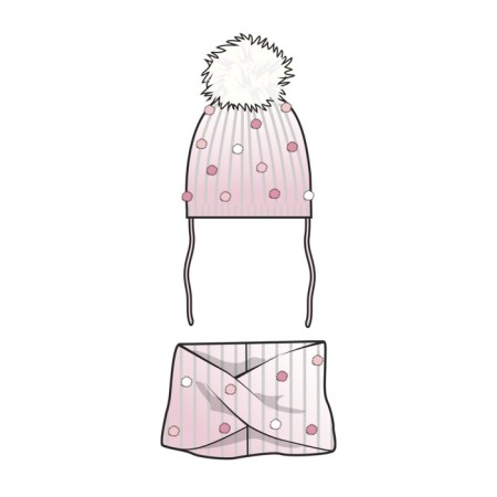 Children's knitted set for girls: hat and snood, size 46-1